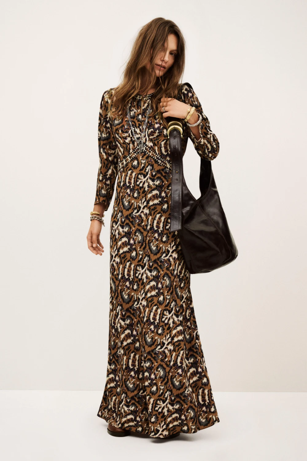 Ba&sh - שמלה Onoa – 1H25ONOA_OCRE – 1