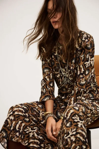 Ba&sh - שמלה Onoa – 1H25ONOA_OCRE – 1