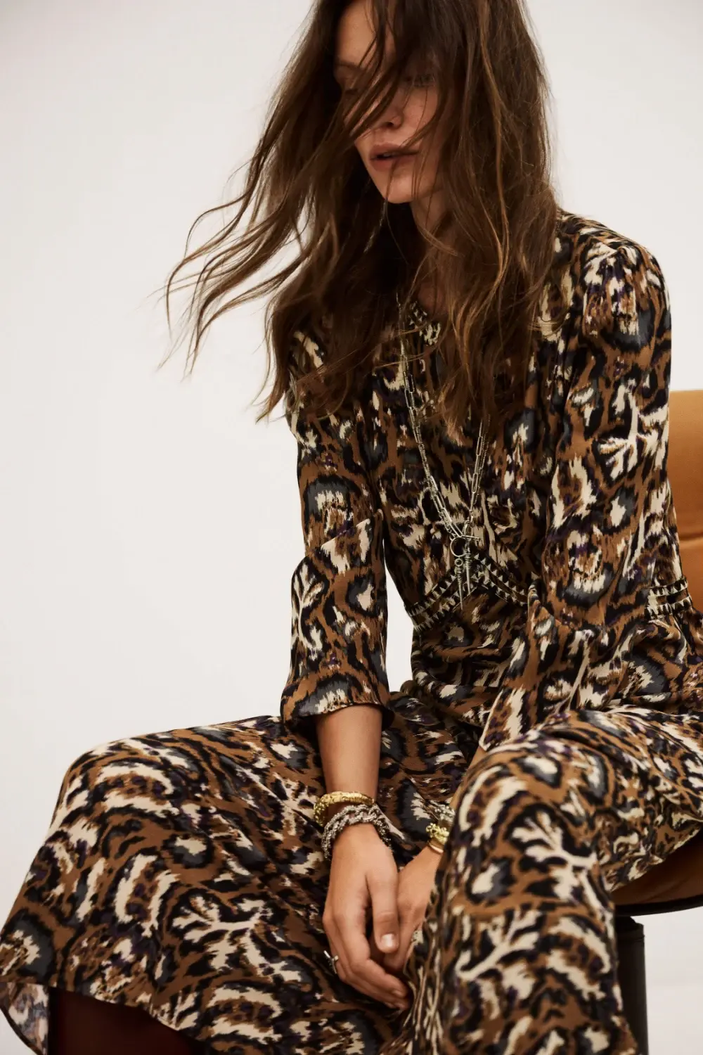 Ba&sh - שמלה Onoa – 1H25ONOA_OCRE – 1