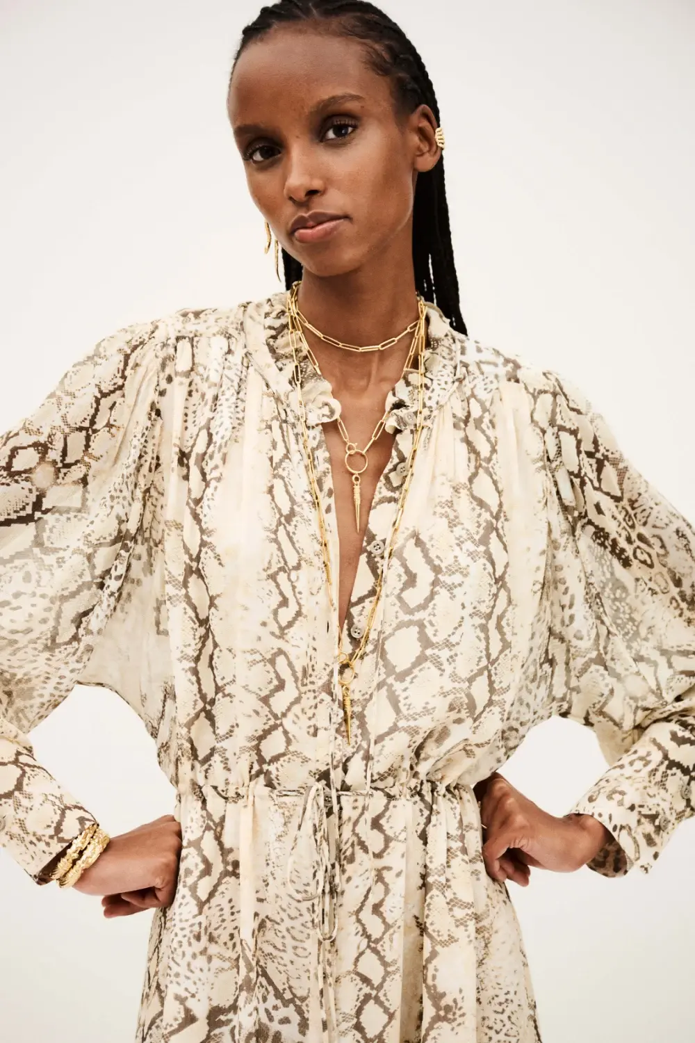 Ba&sh - שמלה Sahara – 1H25SAHA_ECRU – 2