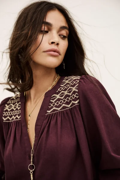 Ba&sh - חולצה Samantha – 1H25SAMA_BORDEAUX – 3