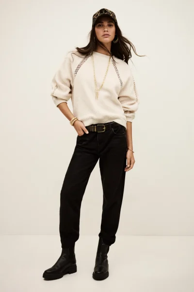 Ba&sh - סווטשירט Sweet – 1H25SWEE_ECRU – 1