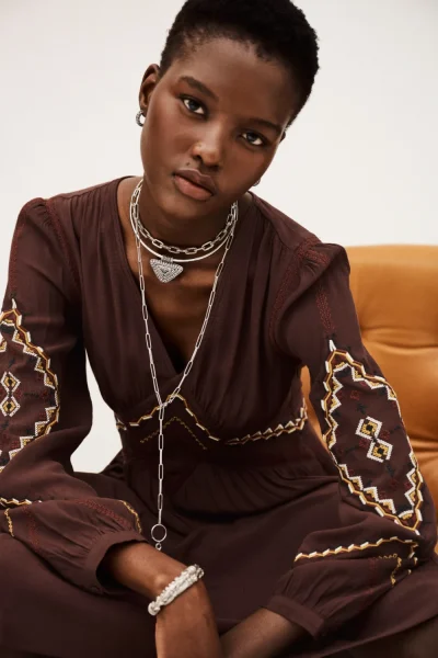 Ba&sh - שמלה Tany – 1H25TANY_CHOCOLAT – 1