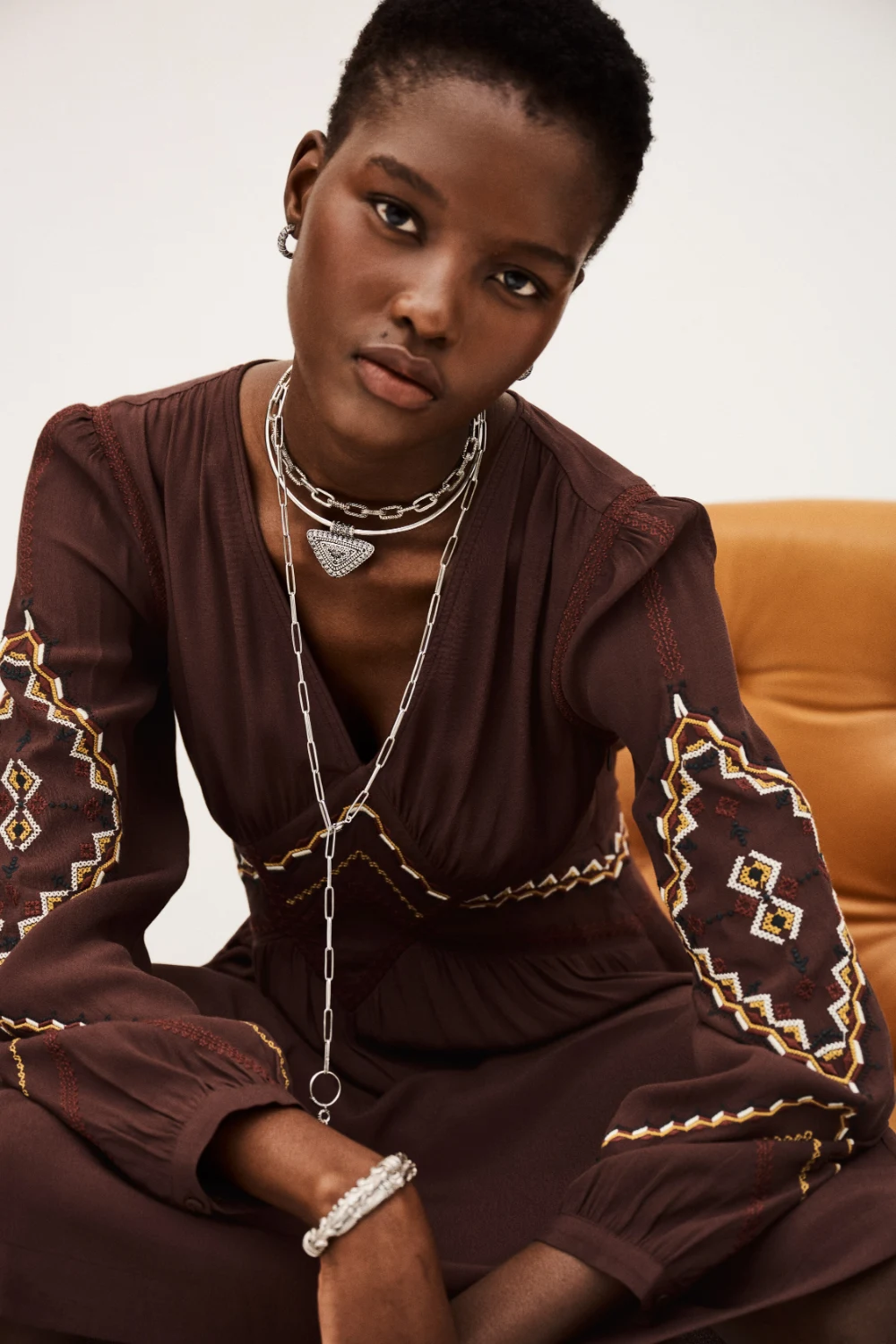 Ba&sh - שמלה Tany – 1H25TANY_CHOCOLAT – 1