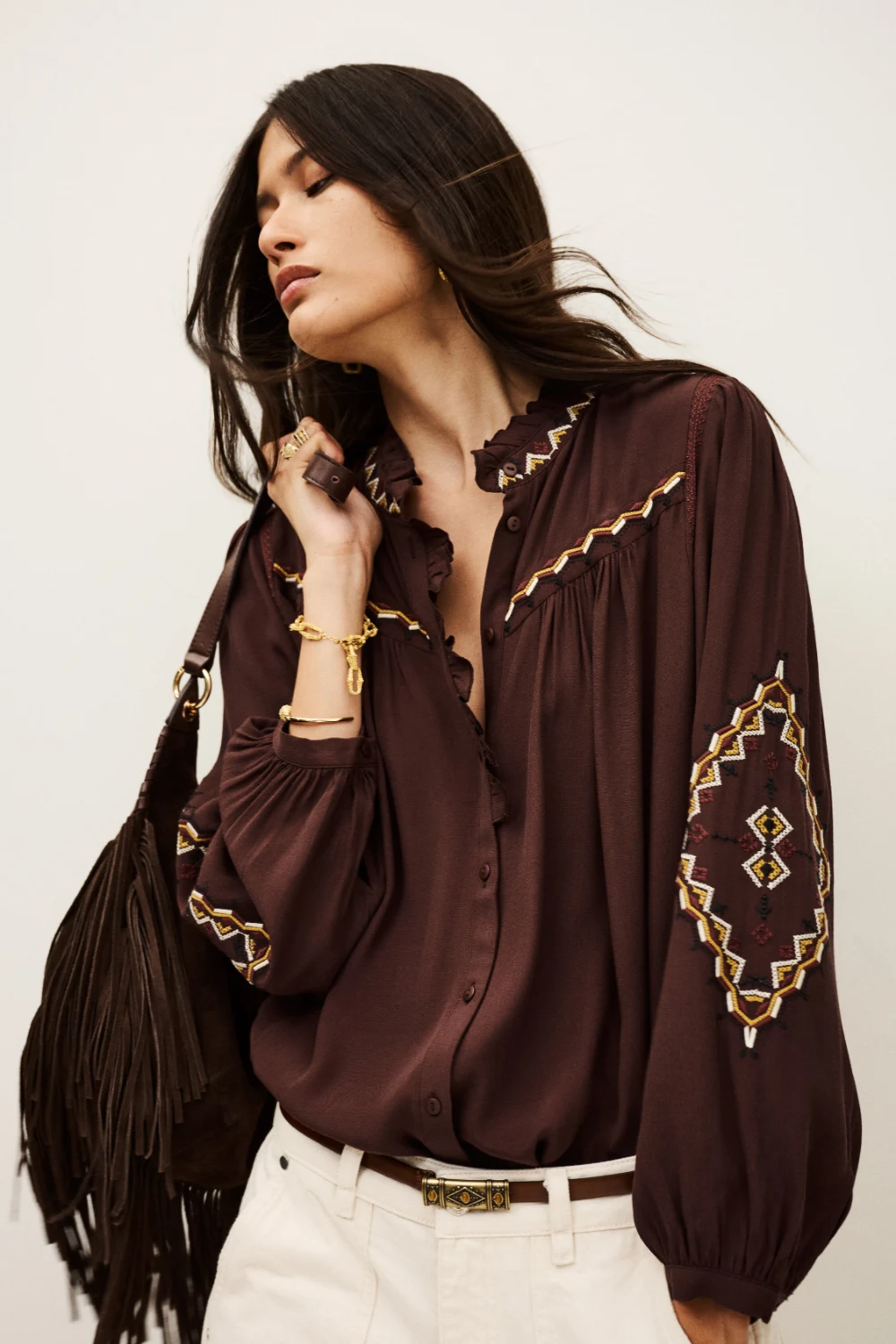 Ba&sh - חולצה Tate – 1H25TATE_CHOCOLAT – 2