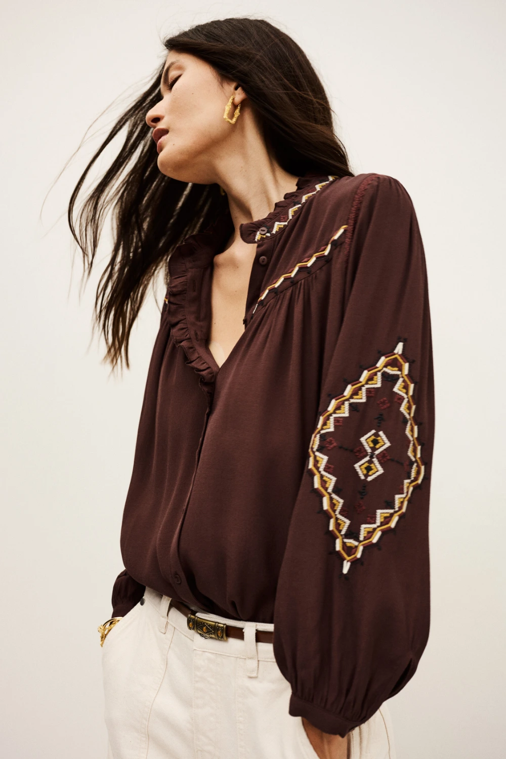 Ba&sh - חולצה Tate – 1H25TATE_CHOCOLAT – 3