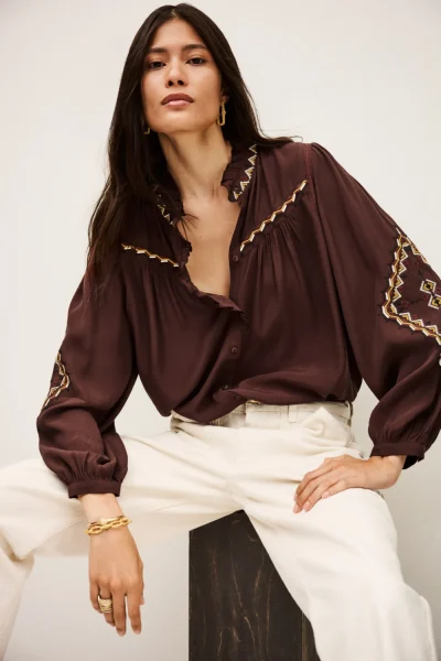 Ba&sh - חולצה Tate – 1H25TATE_CHOCOLAT – 4