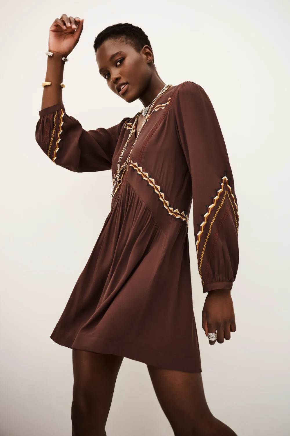 Ba&sh - שמלה Tay – 1H25TAY_CHOCOLAT – 3