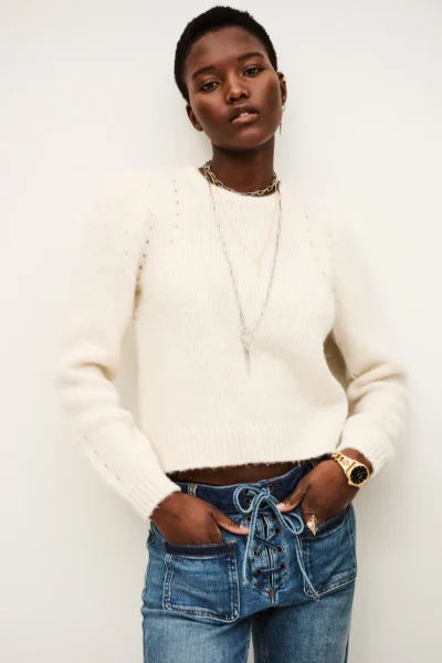 Ba&sh - קרדיגן Belma – 1H25BELM_ECRU – 1