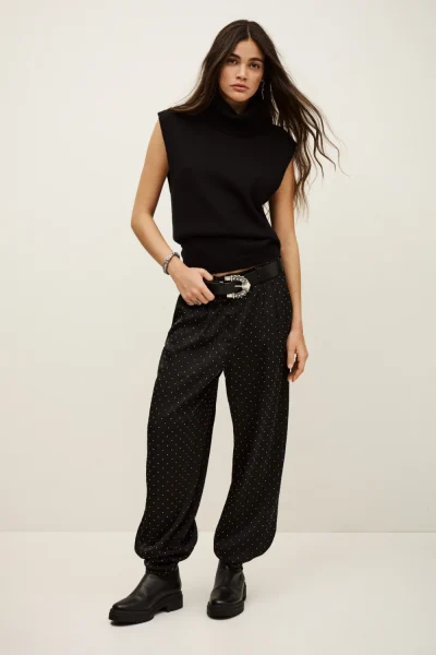 Ba&sh - מכנסיים Deloy – 1H25DELO_NOIR – 1