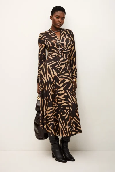 Ba&sh - שמלה Zahirah – 1H25ZAHI_MARRON – 1