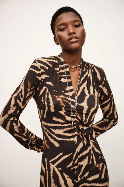 Ba&sh - שמלה Zahirah – 1H25ZAHI_MARRON – 1