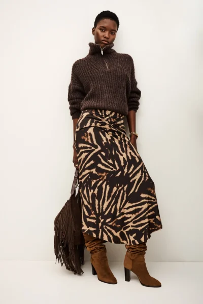 Ba&sh - חצאית Zoya – 1H25ZOYA_MARRON – 1