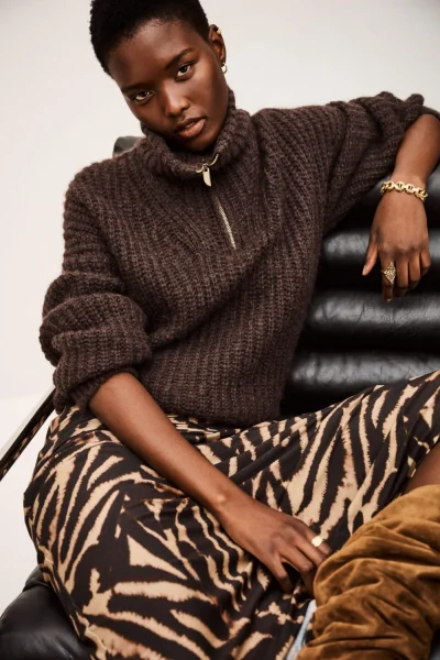 Ba&sh - חצאית Zoya – 1H25ZOYA_MARRON – 1